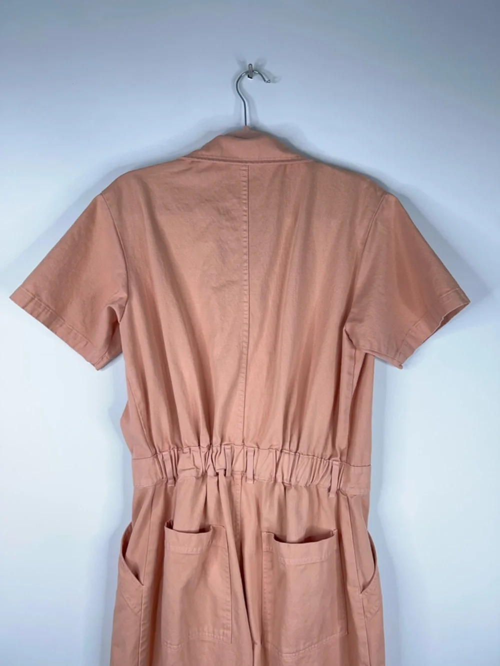 Big Bud Press Peach Short Sleeve Jumpsuit Cotton Twill Utility Size Large - Picture 8 of 15